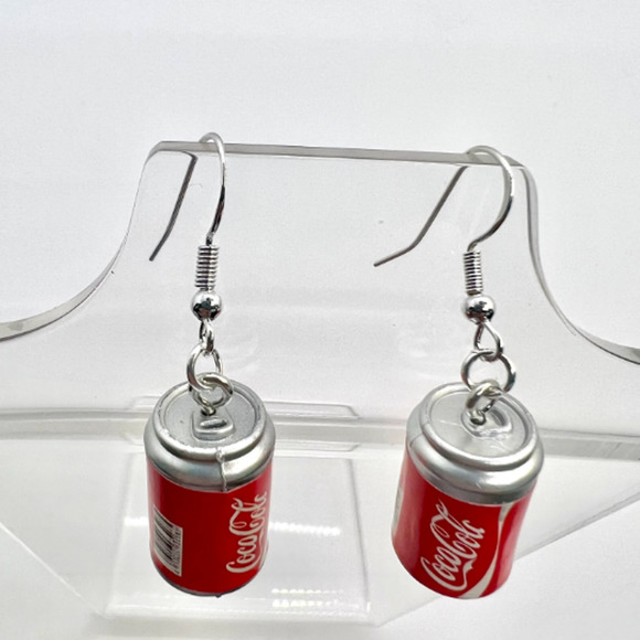 Coke Can Earrings - Coca Cola Earrings - Coke Earrings - Drink Earrings - Picture 4 of 9